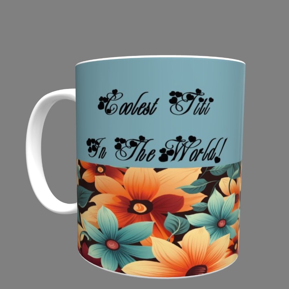 Coolest Titi In The World Retro Pattern Gift for Aunt Titi Mug ,Tea Mug, Great
